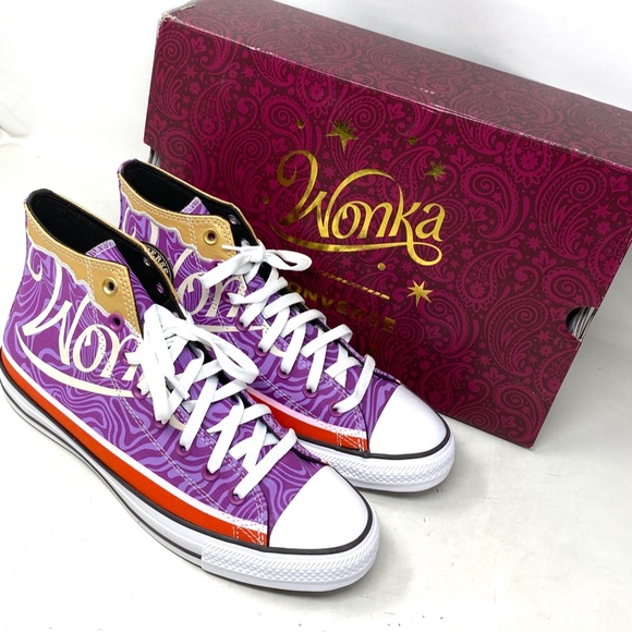 Converse Wonka Ctas High Top Shoes Men's Size Skate Pixel Purple Canvas A08154C - Picture 8 of 10
